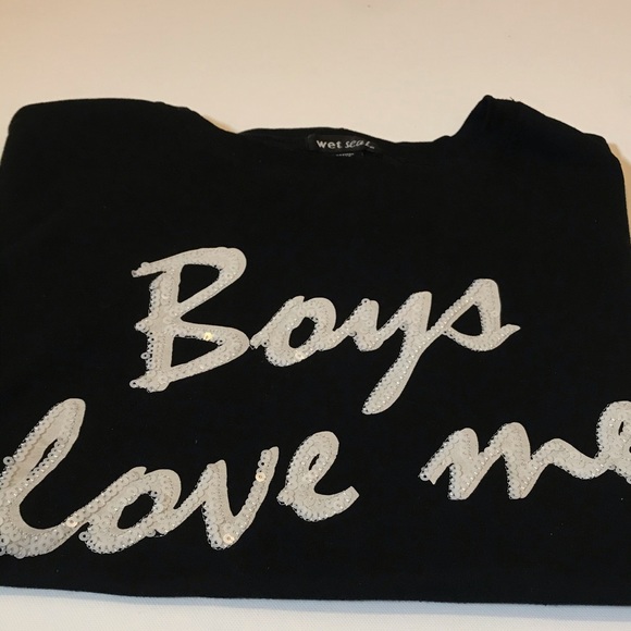 Boys Love Me Sweater Tee - Picture 5 of 7